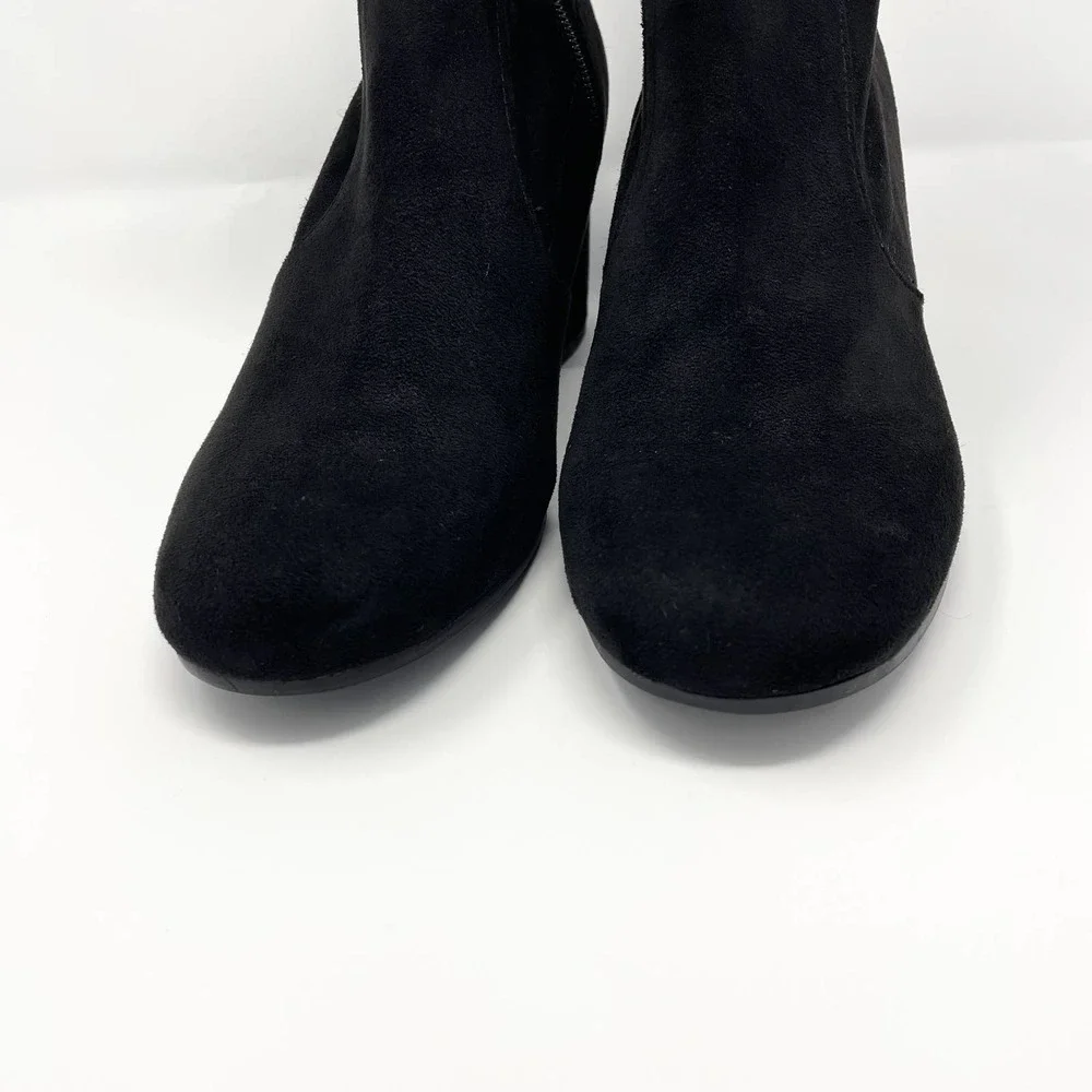Unisa Black Suede Block Heel Ankle Boots - Picture 3 of 11